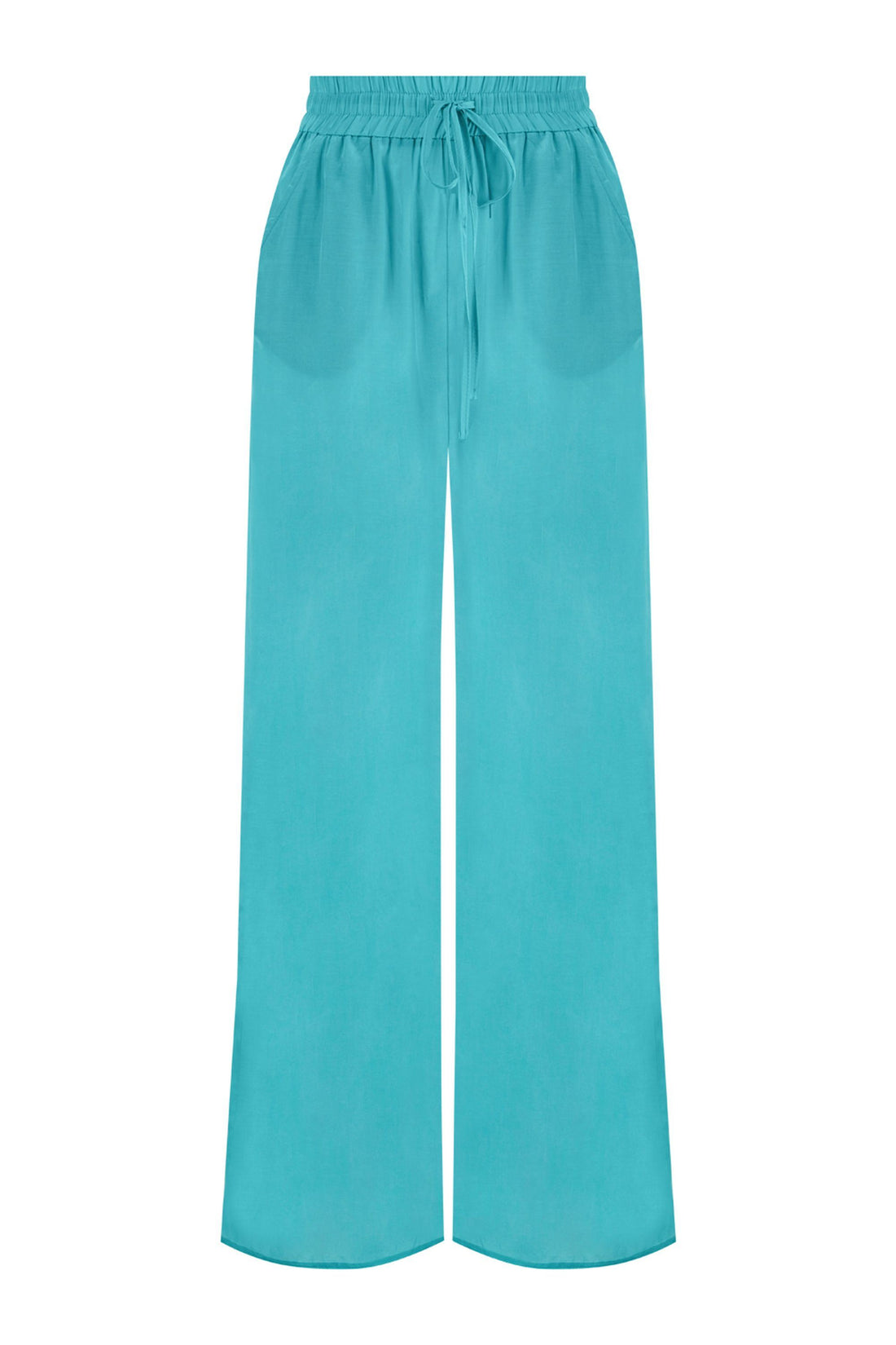 Turqoise Flowy Wide Leg Pants