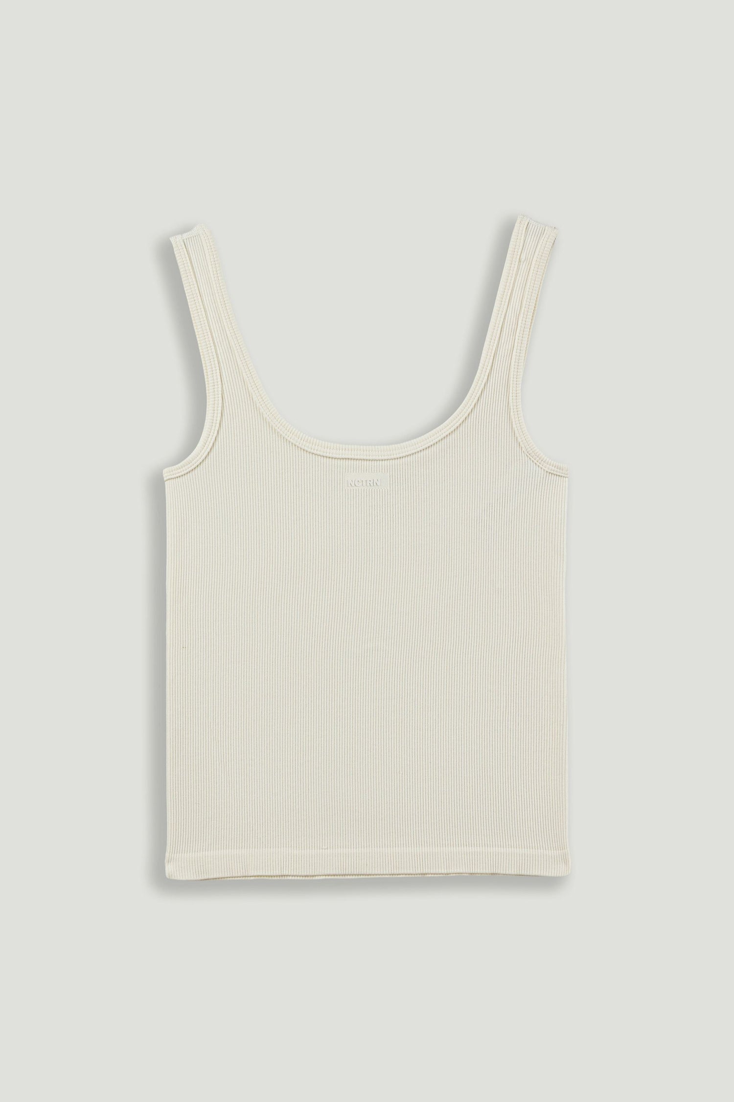 Ecru Printed Sleeveless Crop Top