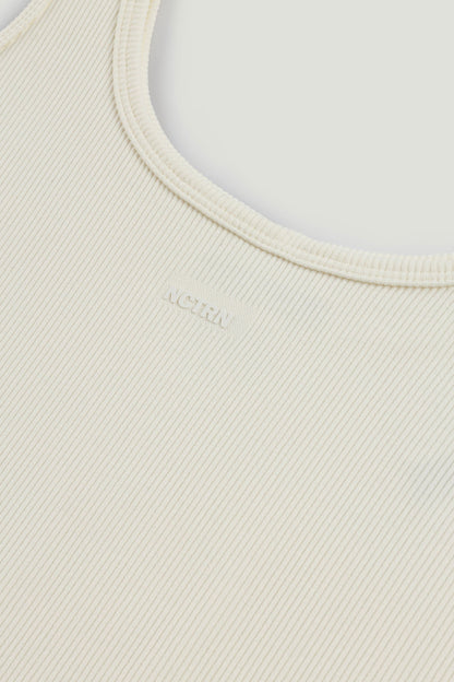 Ecru Printed Sleeveless Crop Top