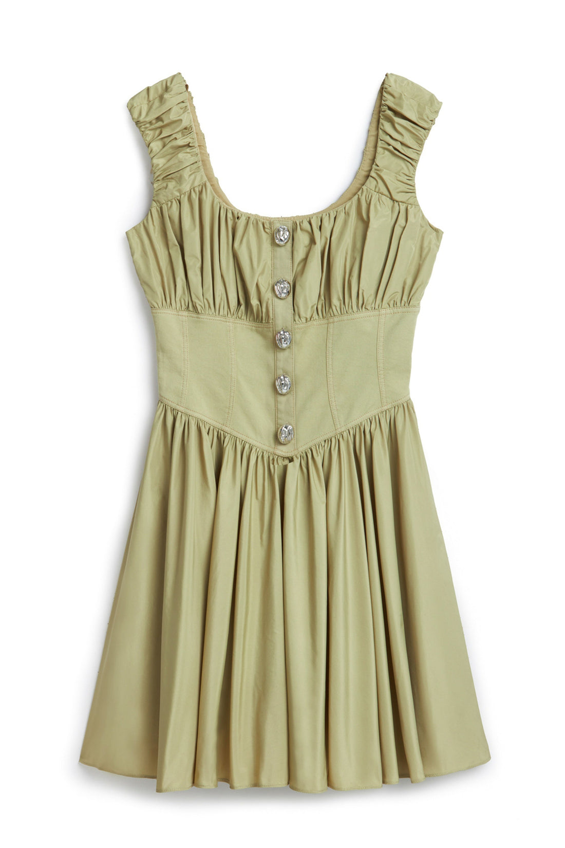Olive Corset Look Mini Dress