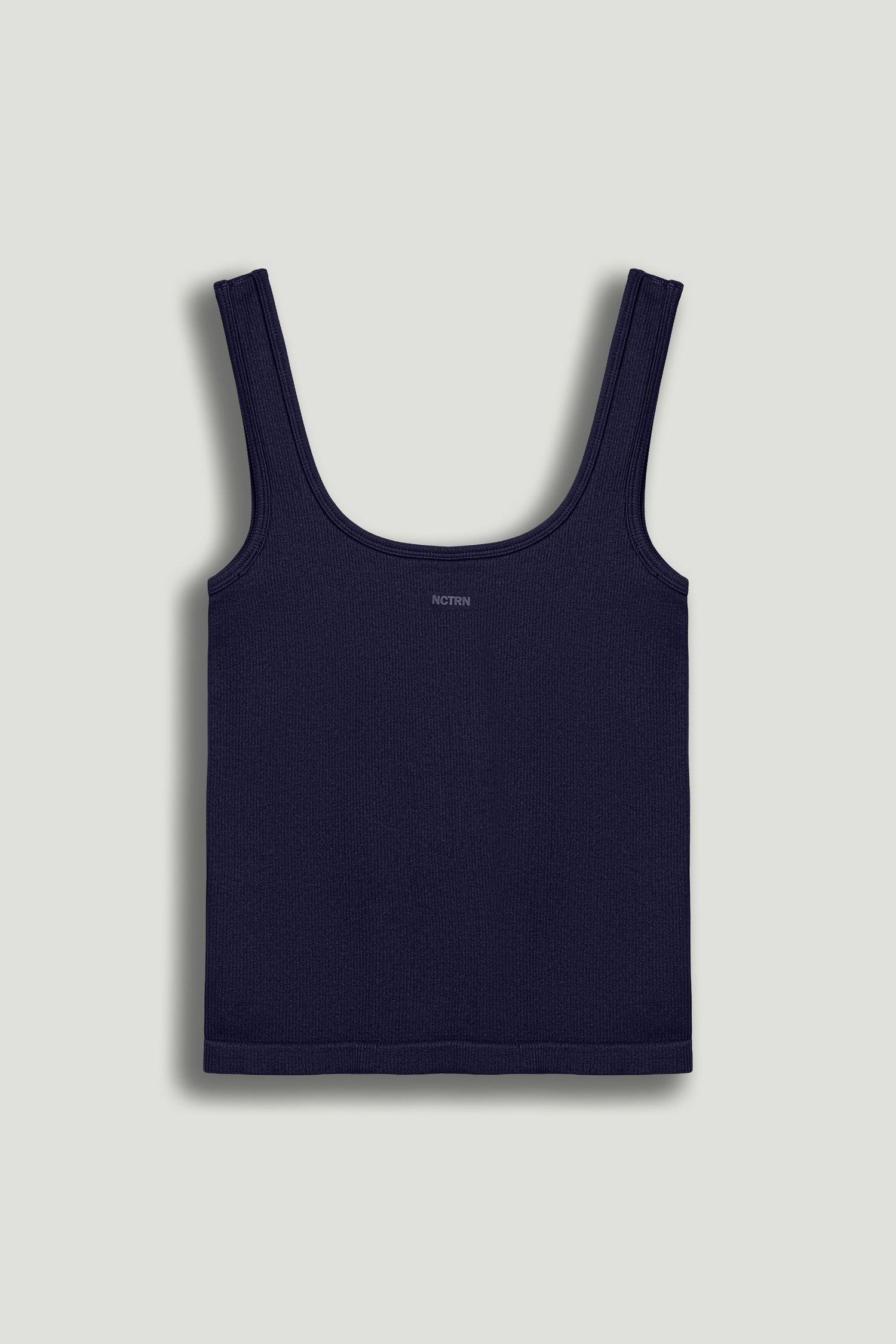 Navy Blue Printed Sleeveless Crop Top