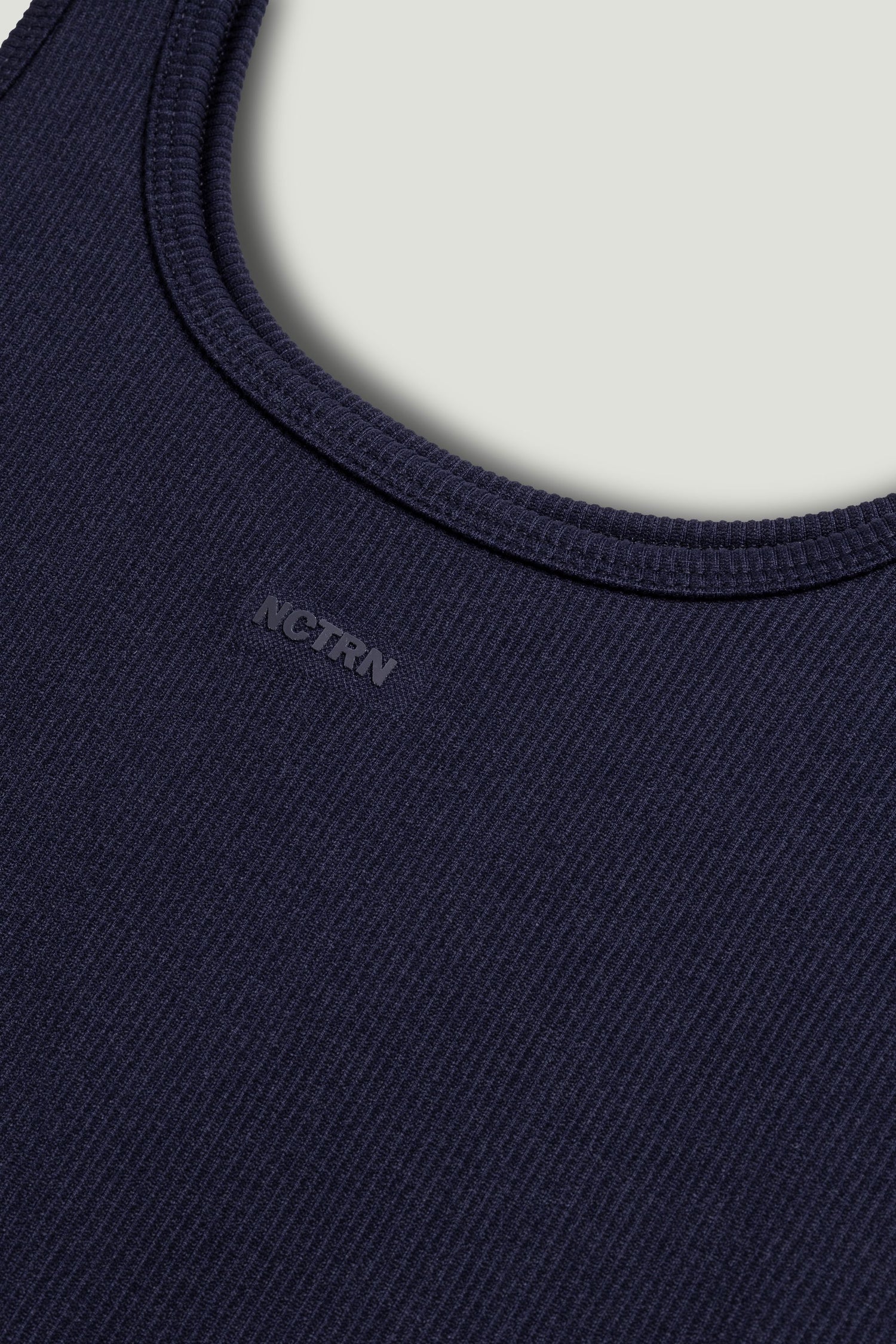 Navy Blue Printed Sleeveless Crop Top