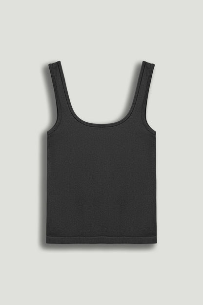 Anthracite Printed Sleeveless Crop Top