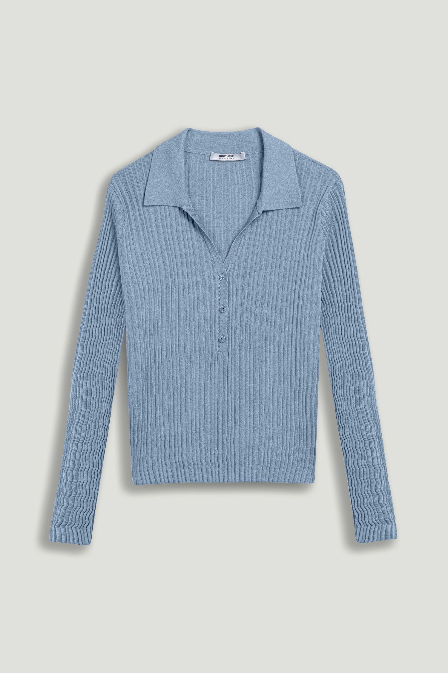 Ribbed Polo Knit Sweater