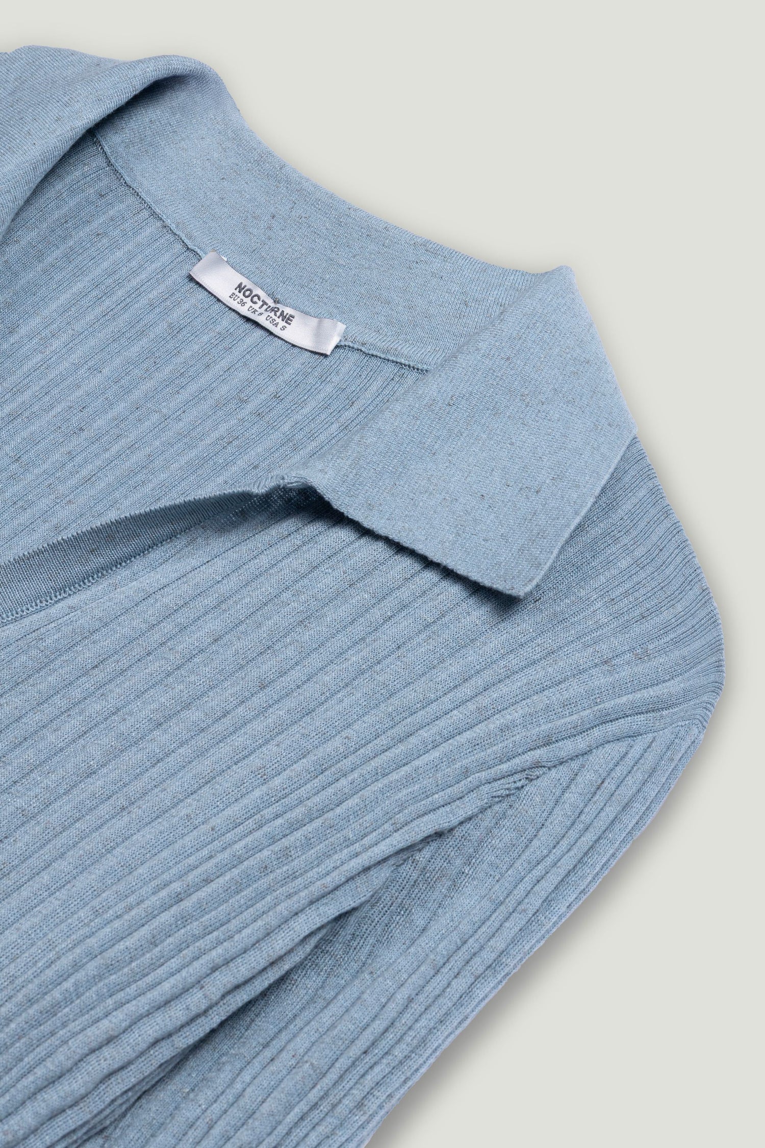 Ribbed Polo Knit Sweater