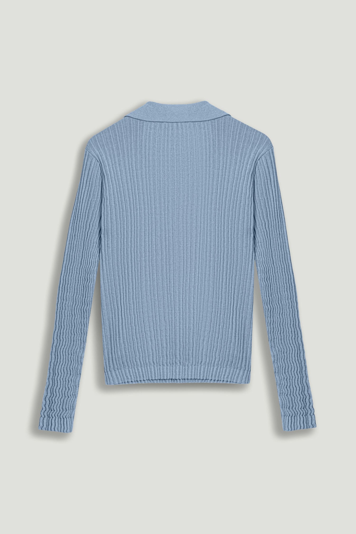 Ribbed Polo Knit Sweater