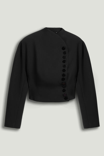 Asymmetric Buttoned Tailored Jacket