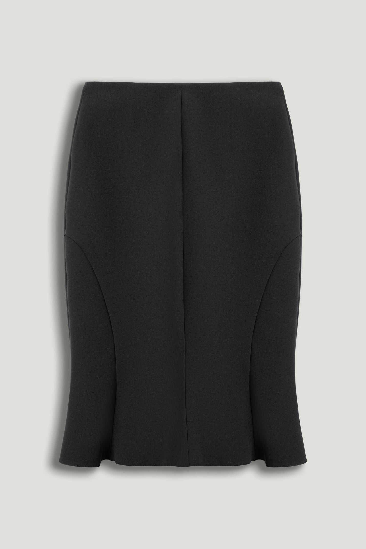 Flounced Hem Fishtail Midi Skirt