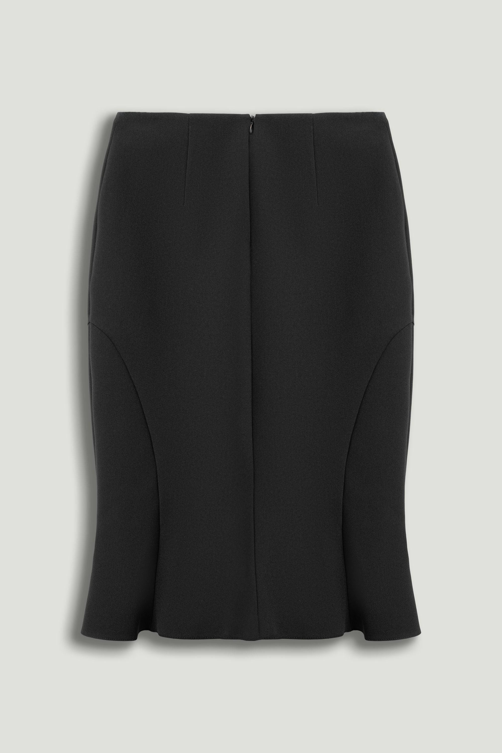 Flounced Hem Fishtail Midi Skirt