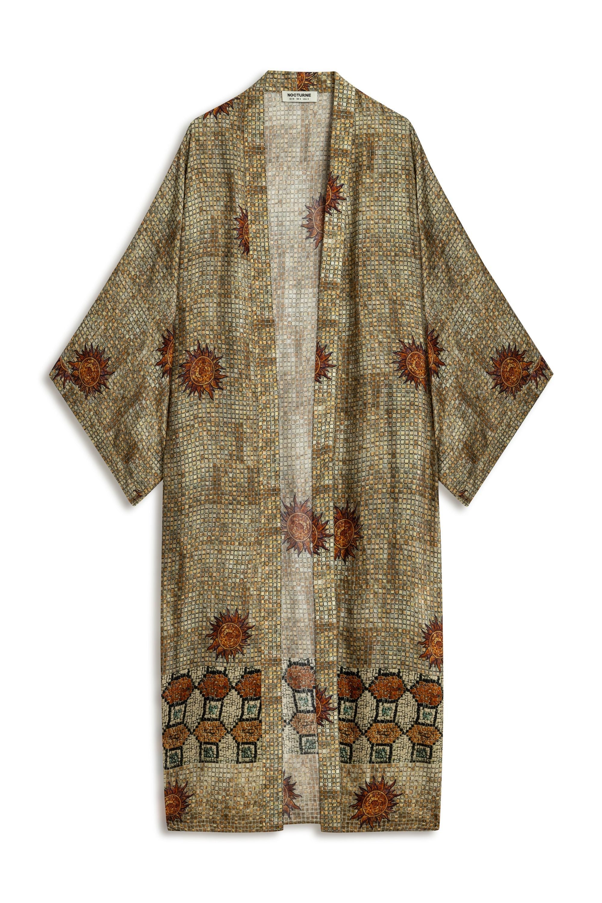 Oversized Mosaic Patterned Kimono