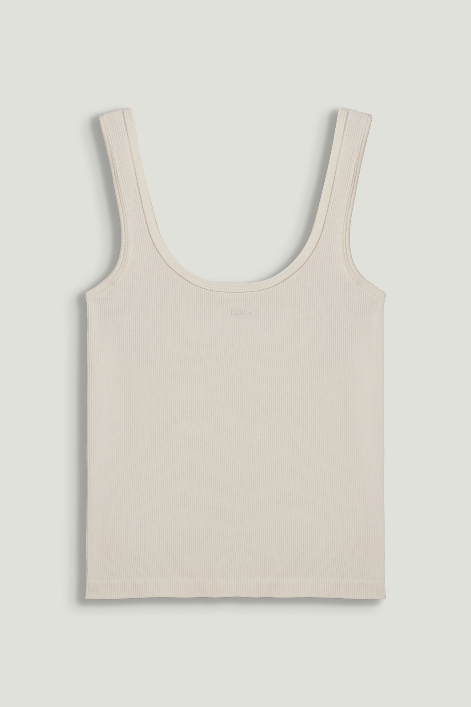 Ecru Printed Sleeveless Crop Top