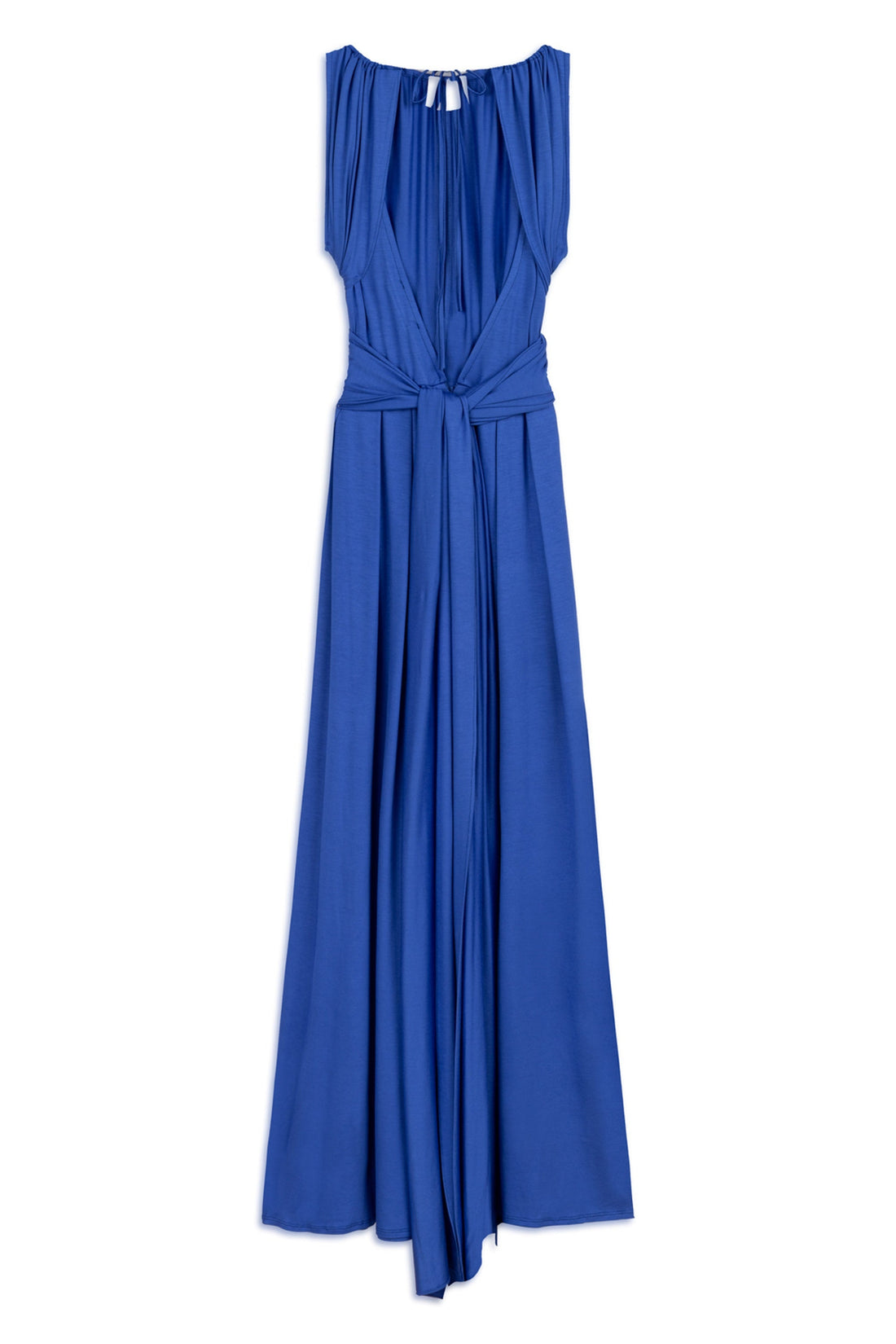 Blue Maxi Dress with Belt Detail