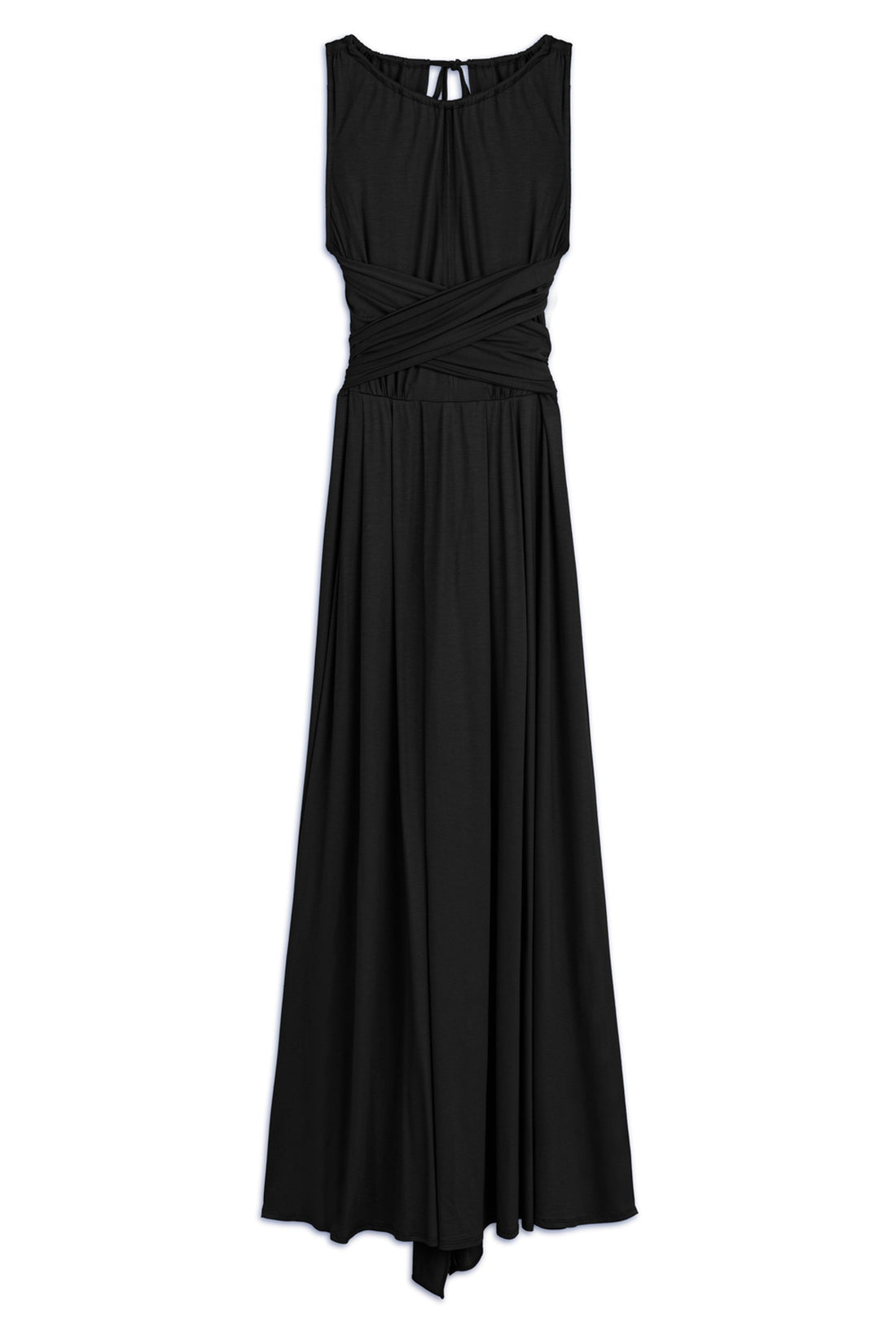 Black Maxi Dress with Belt Ties