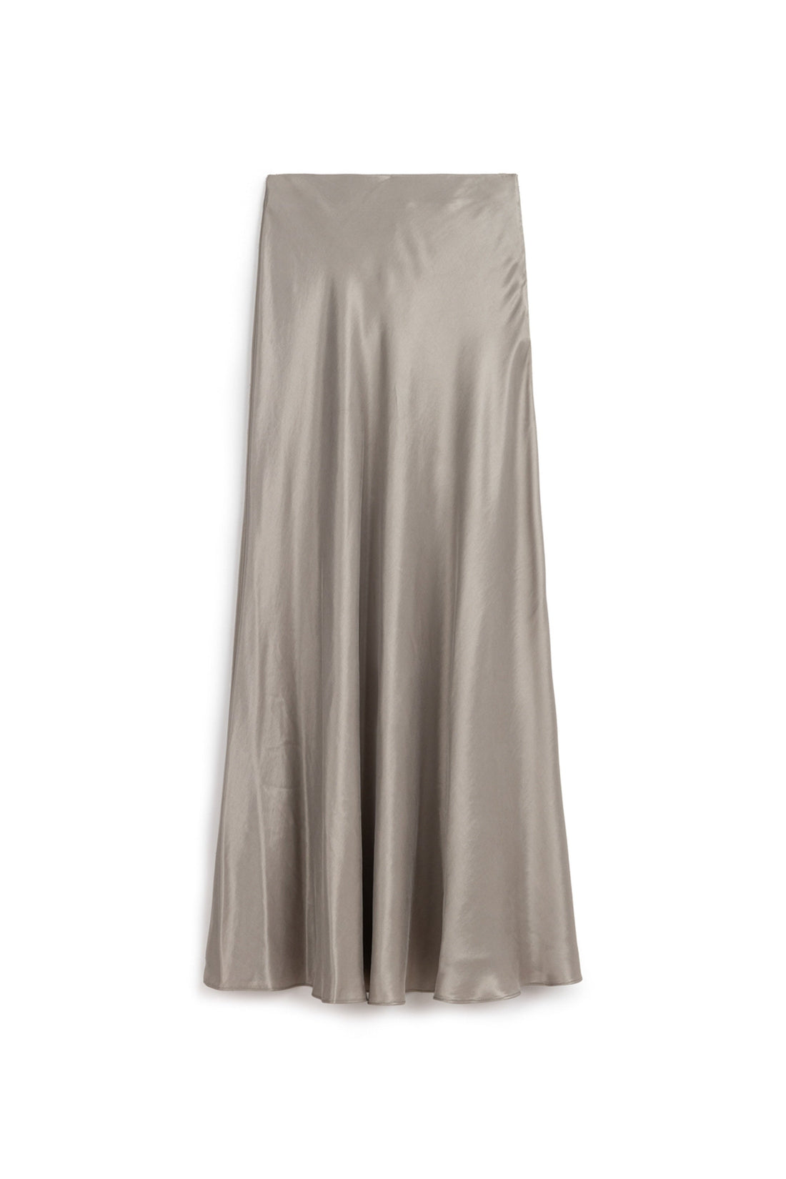 Mink Satin Look Midi Skirt