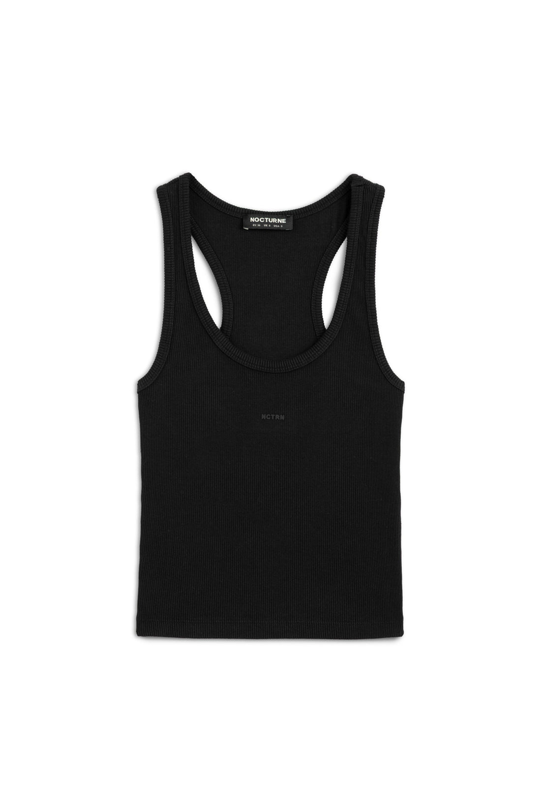 Black Sleeveless Ribbed Crop Top