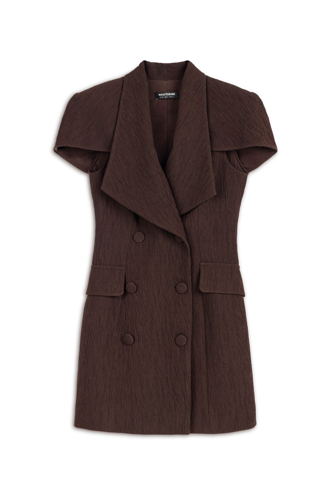 Coffee Mini Dress with Bolero Detail