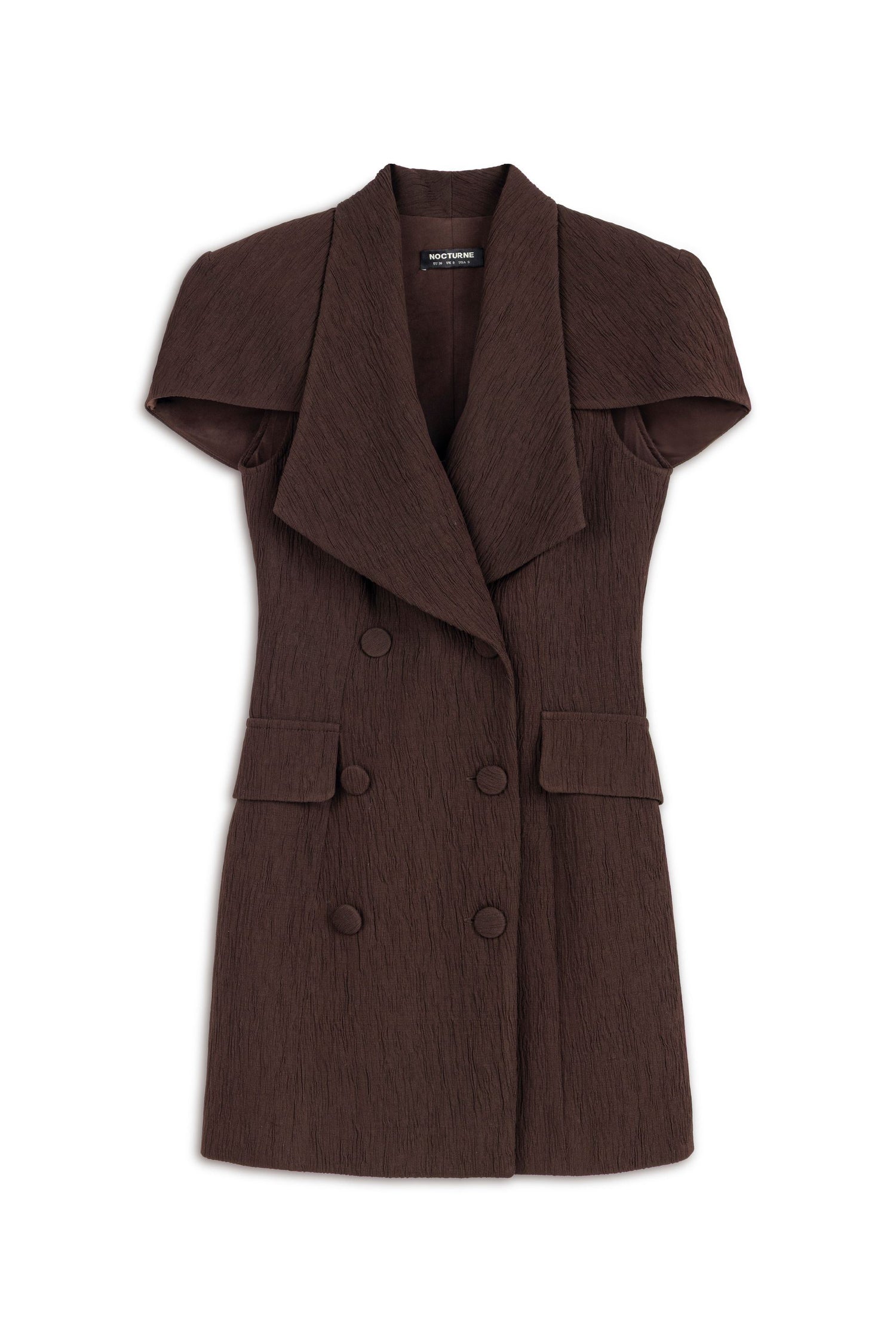 Coffee Mini Dress with Bolero Detail