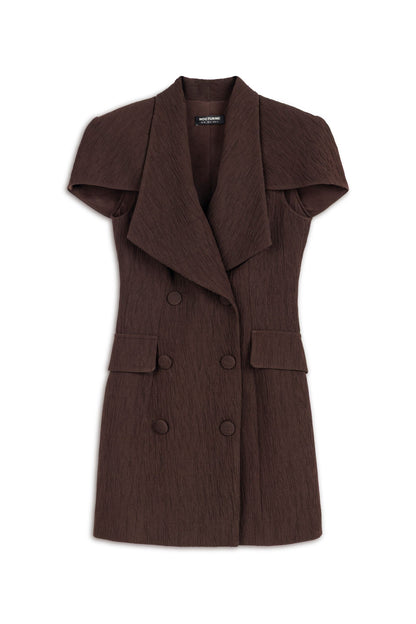 Coffee Mini Dress with Bolero Detail