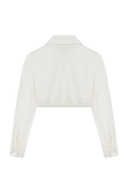 Black and White Shirt Detail Midi Dress