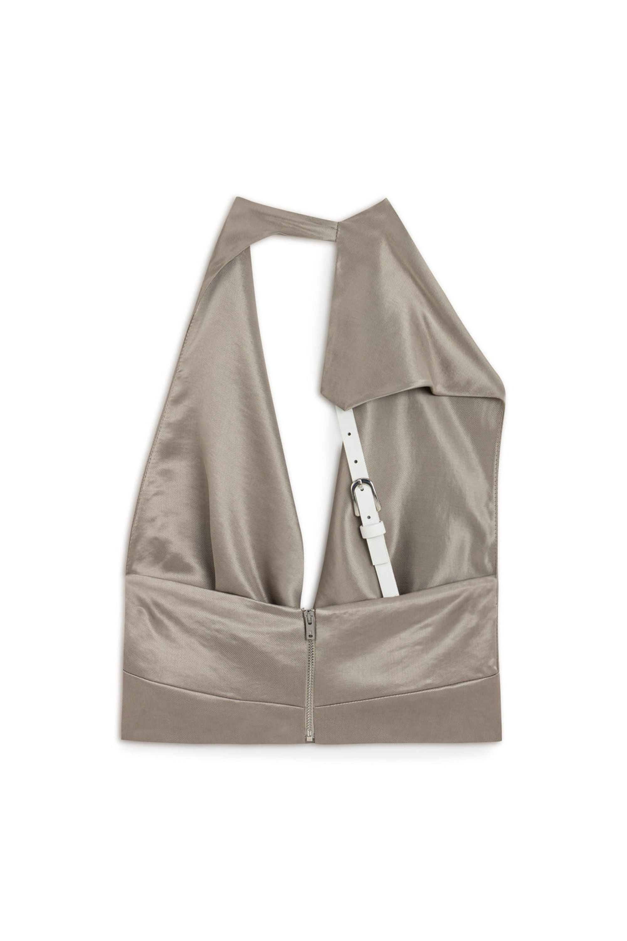 Mink Backless Belted Blouse