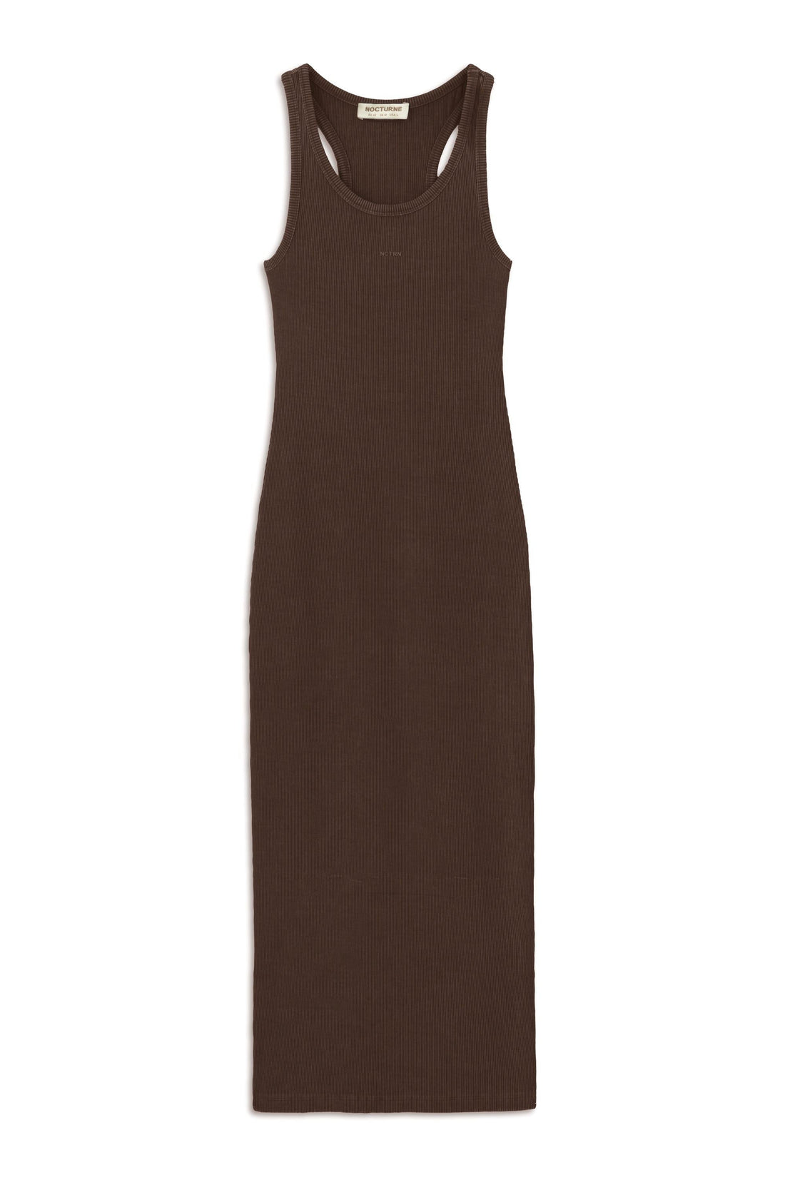 Coffee Printed Detail Maxi Bodycon Dress