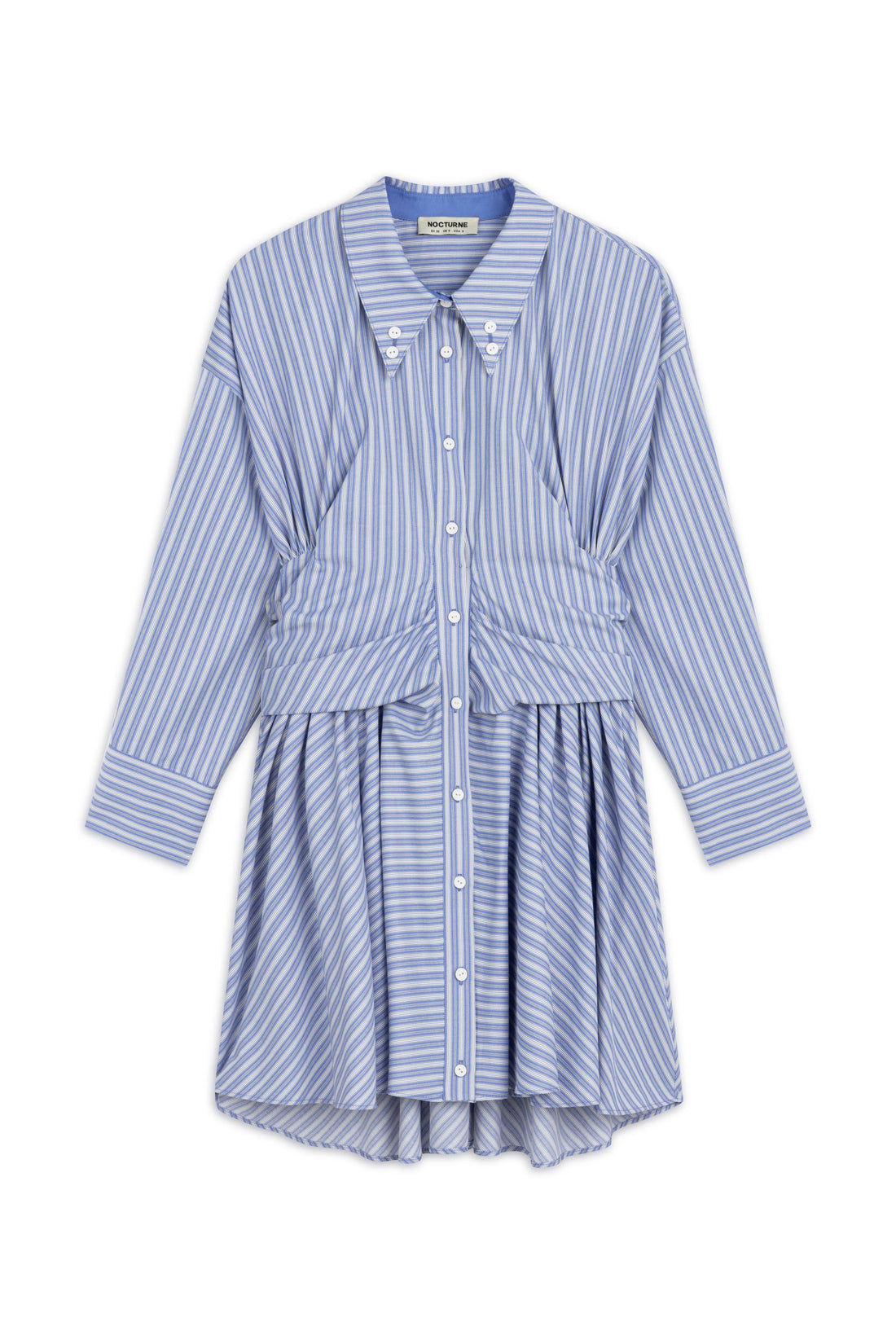 Blue Striped Mini Shirt Dress
