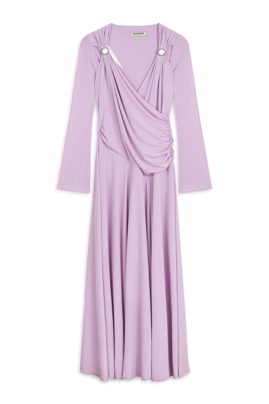 Lilac Long Sleeve Maxi Dress with Accessory Detail
