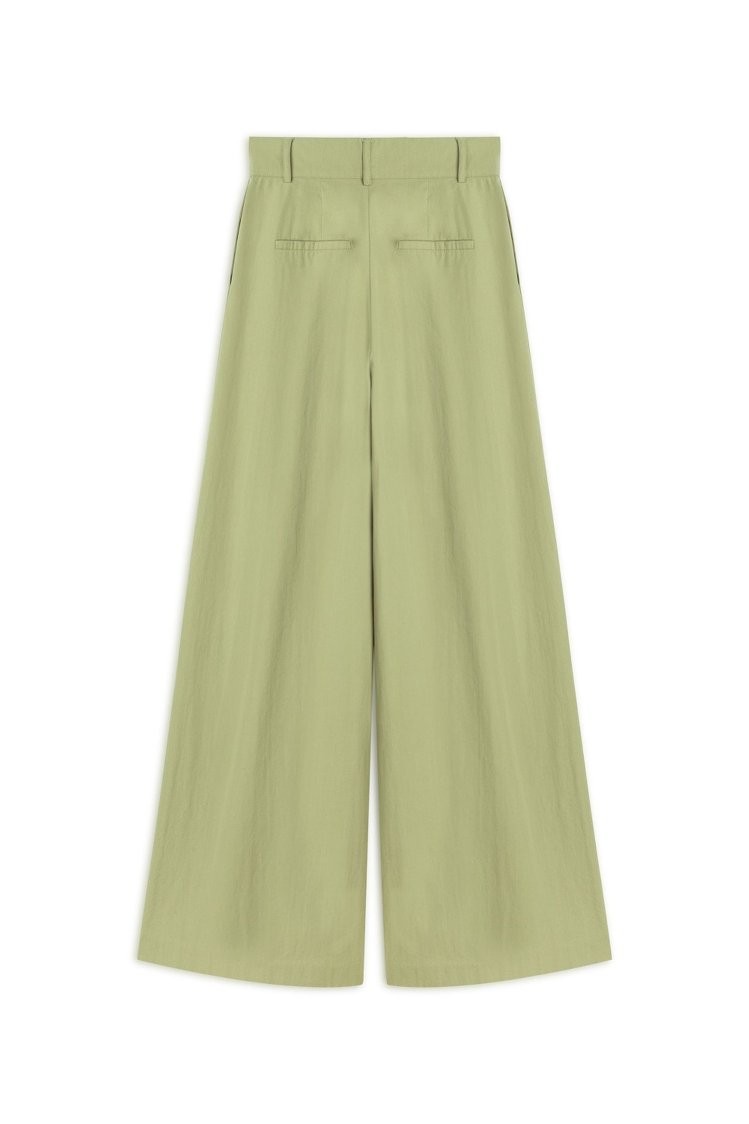 Khaki High Waist Double Pleated Trousers