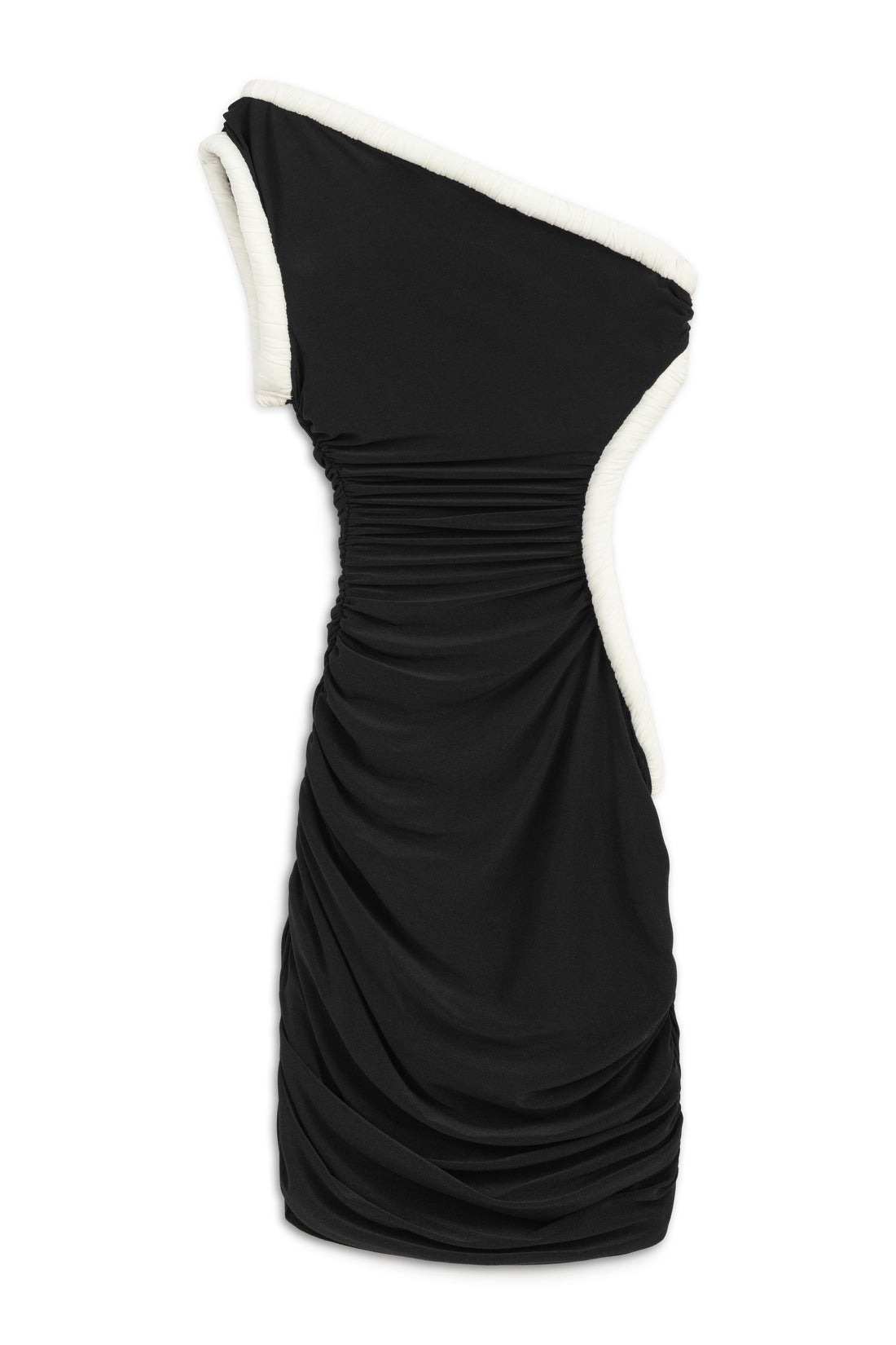 Twist &amp; Ruched One-Shoulder Mini Dress