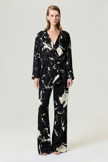 Black and White Draped Pants