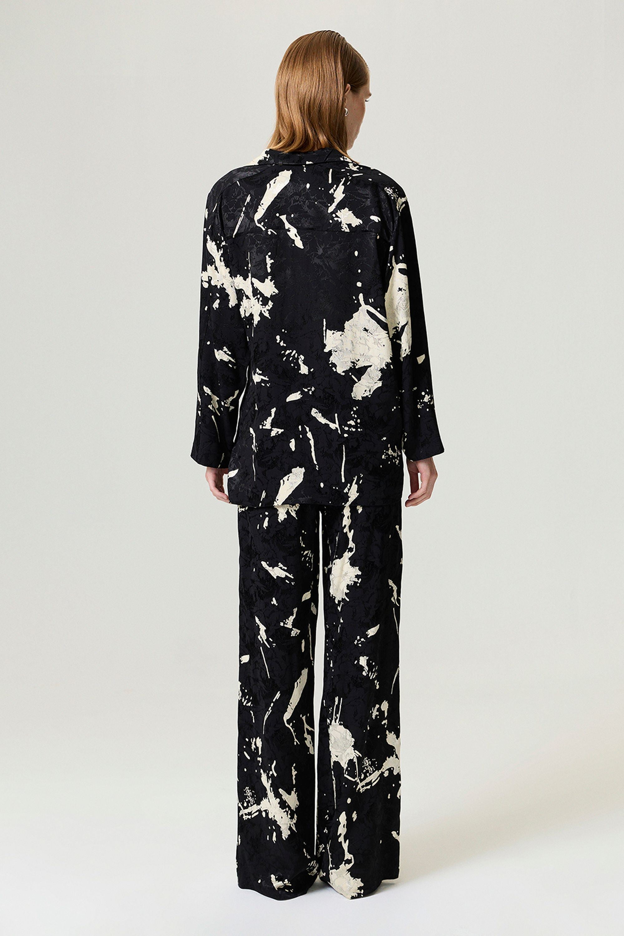 Black and White Draped Pants