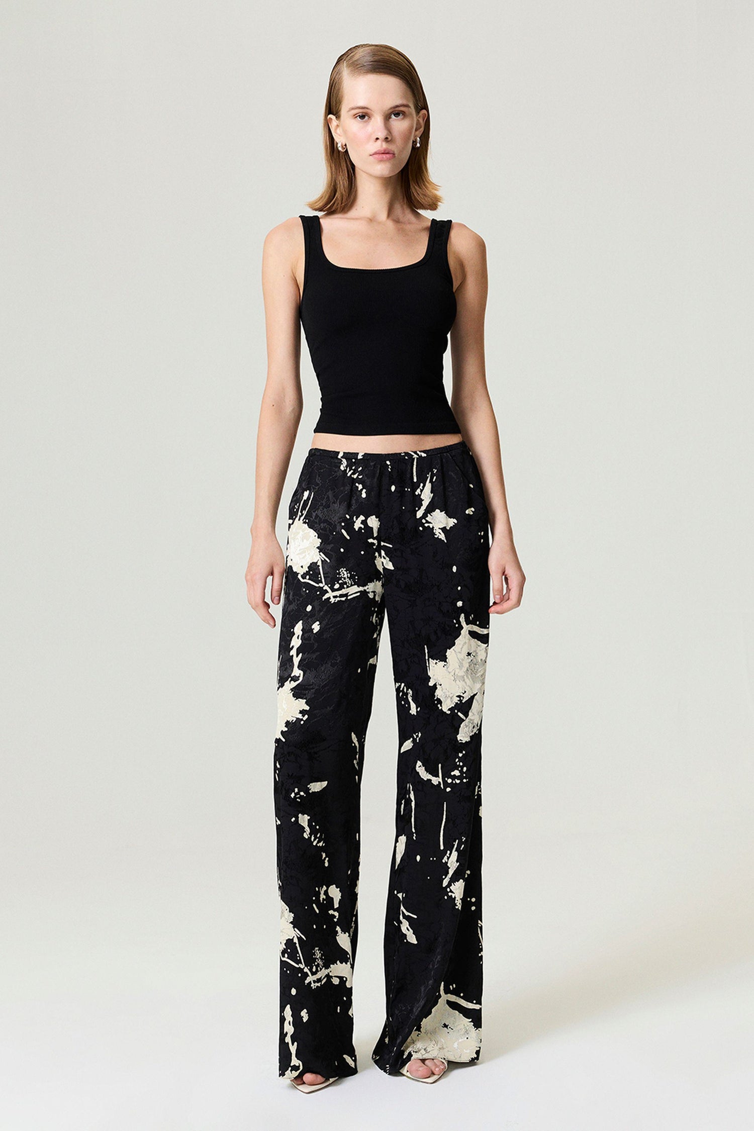 Black and White Draped Pants