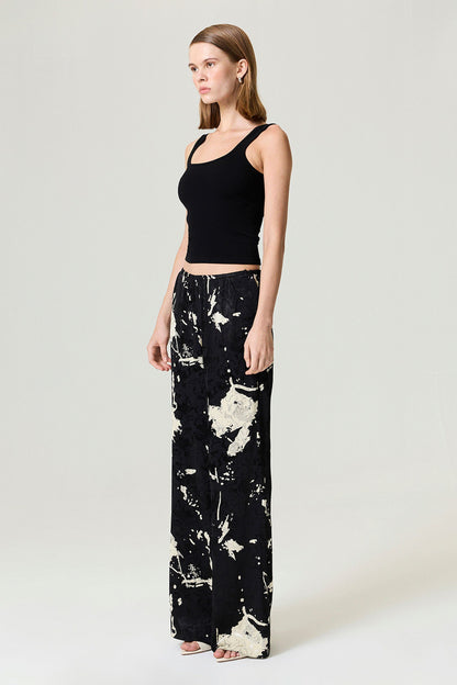 Black and White Draped Pants