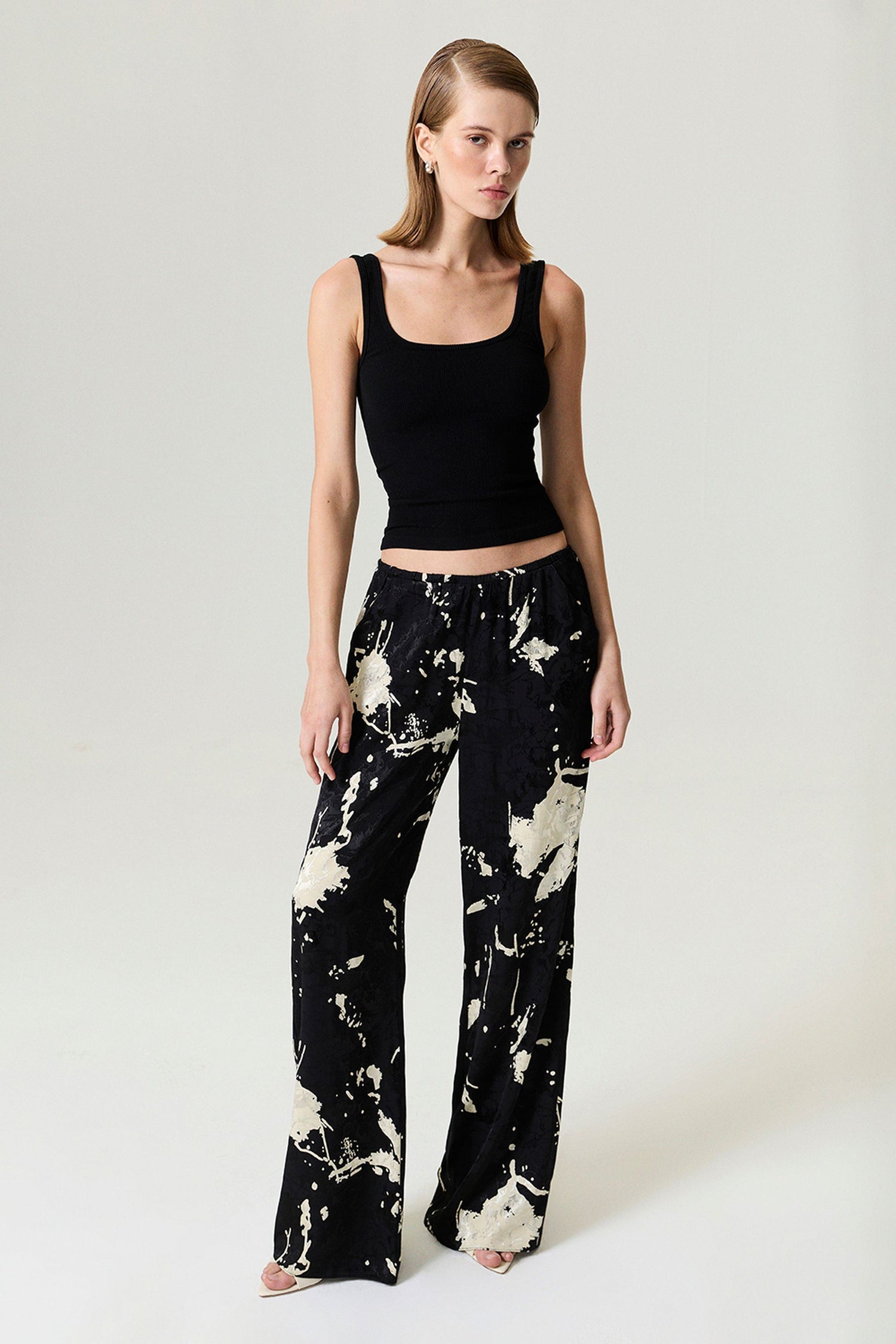 Black and White Draped Pants