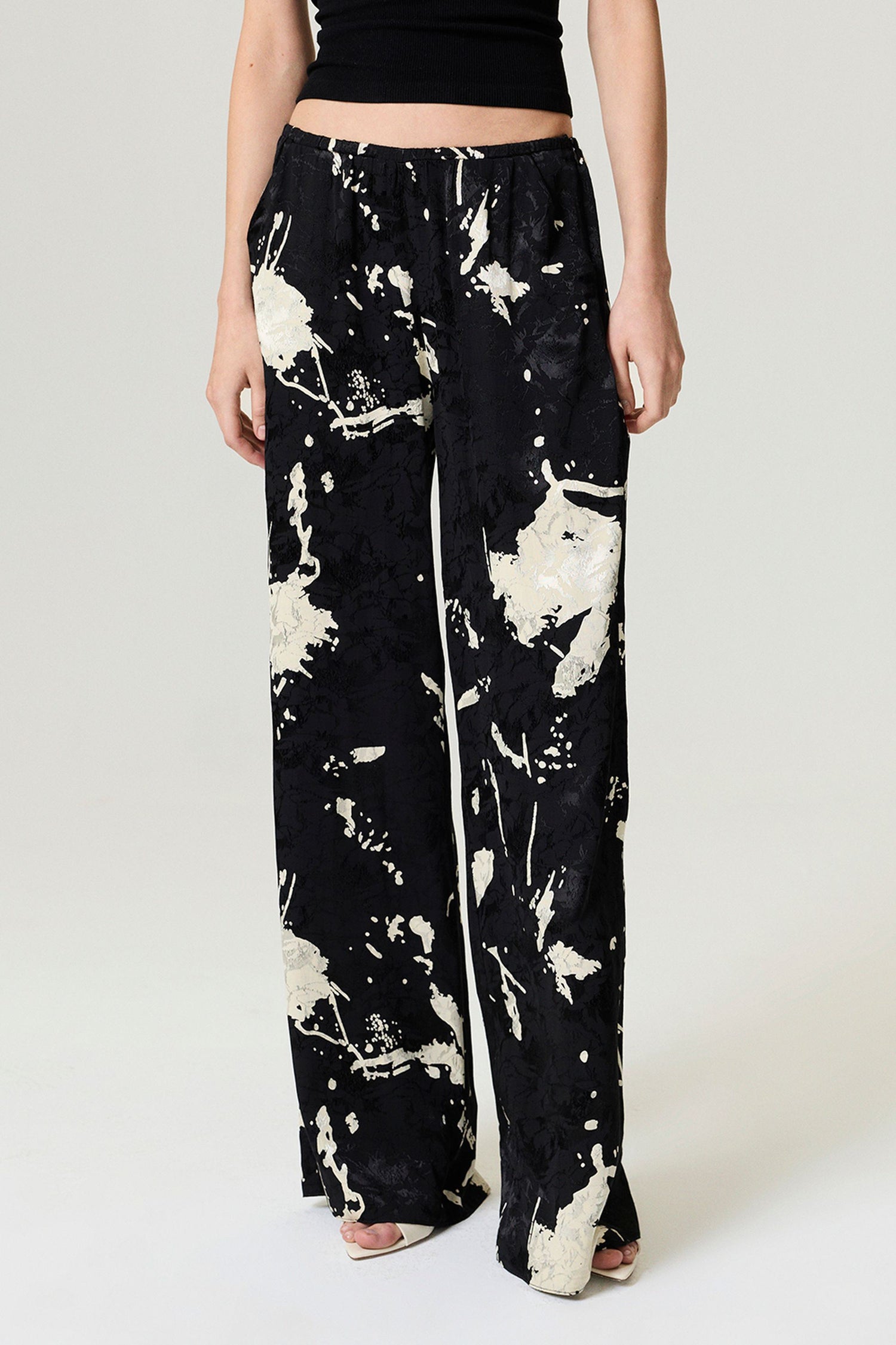 Black and White Draped Pants