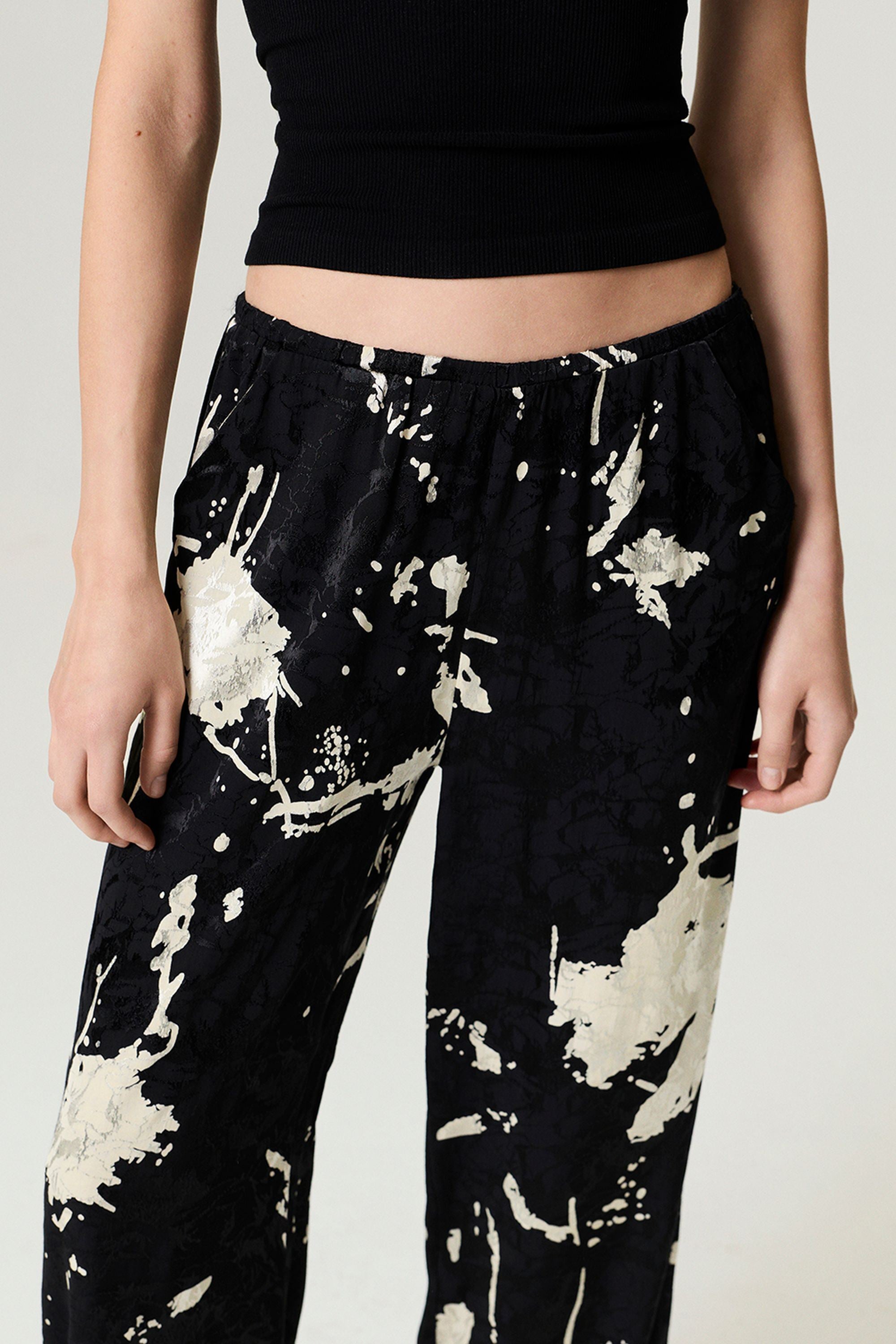 Black and White Draped Pants