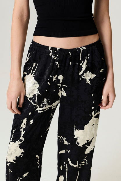 Black and White Draped Pants