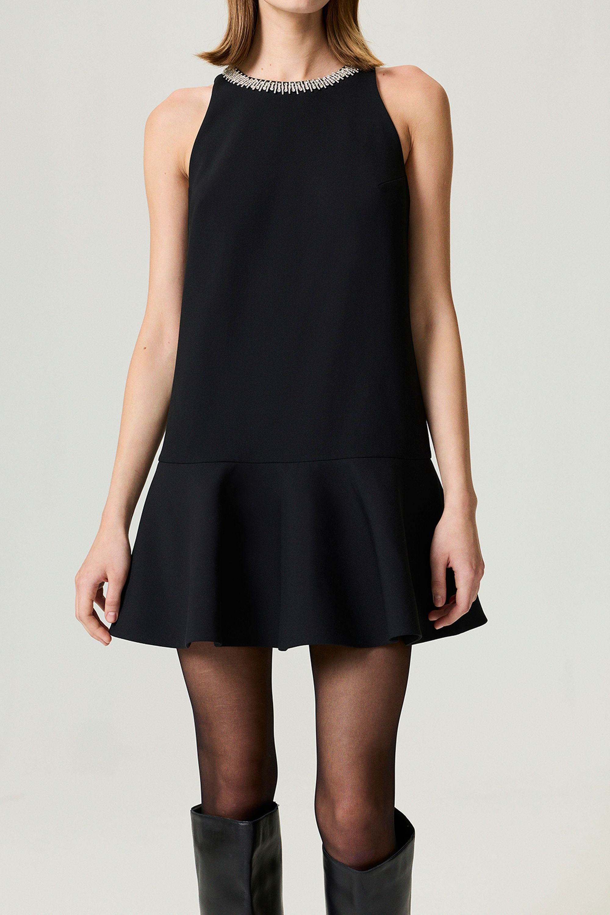 Black Ruffled Mini Dress