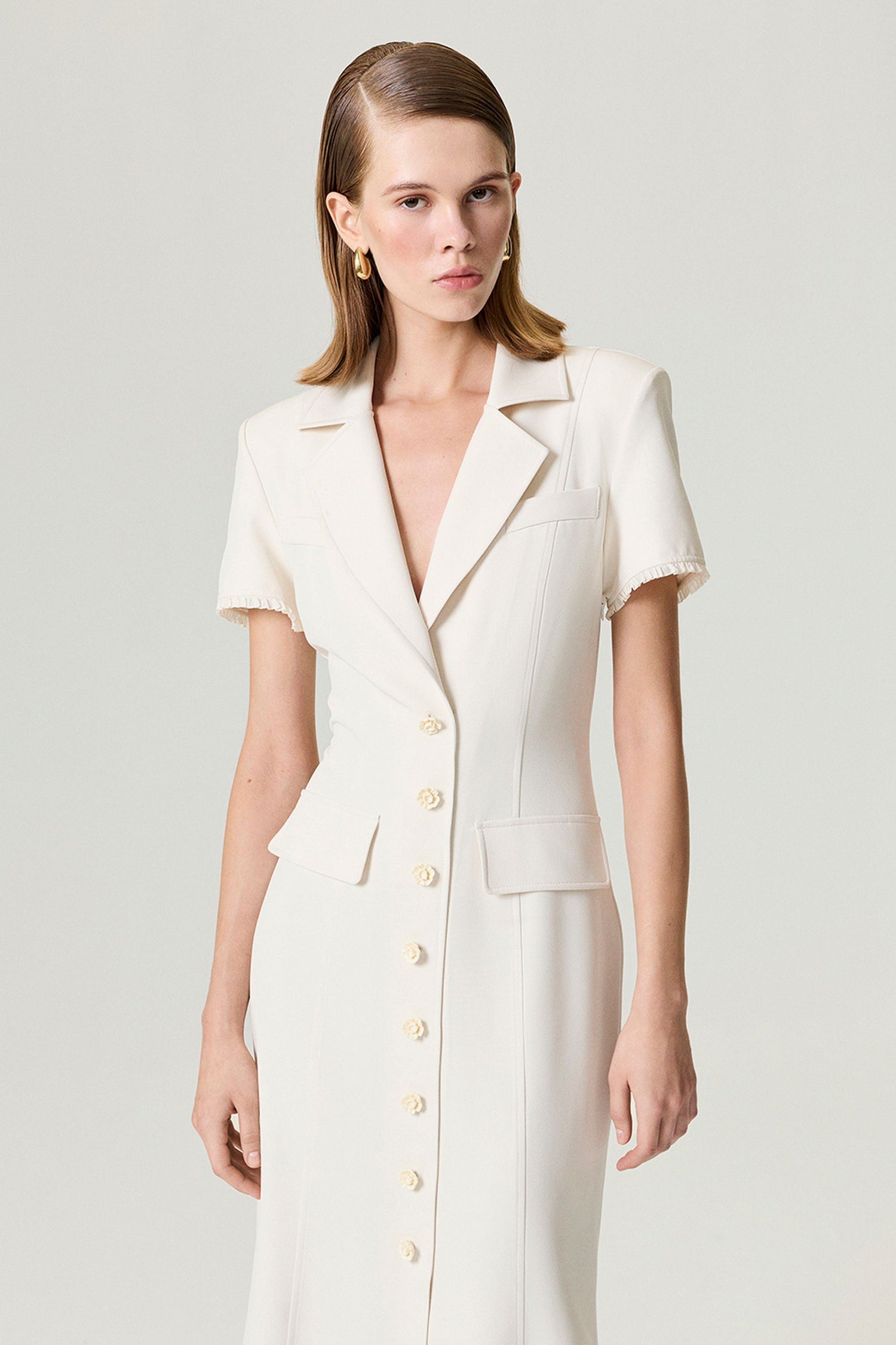 Floral Button Detailed Maxi Dress