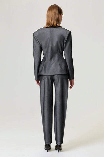 Structured Padded High-Neck Jacket