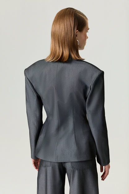 Structured Padded High-Neck Jacket
