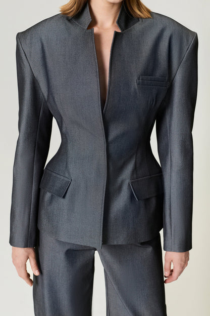 Structured Padded High-Neck Jacket