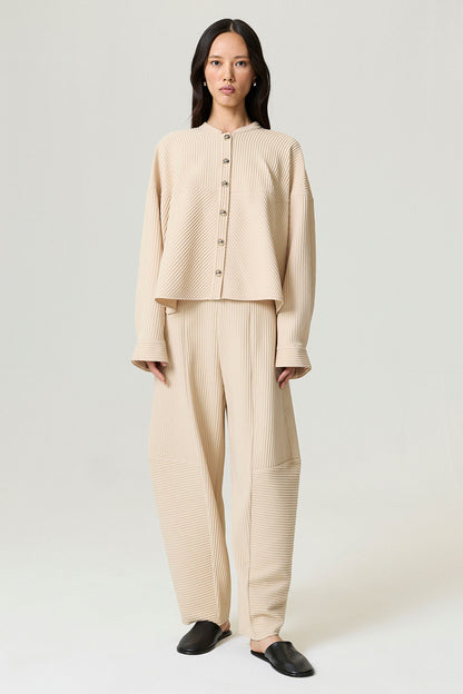 Ribbed Detailed Jacket