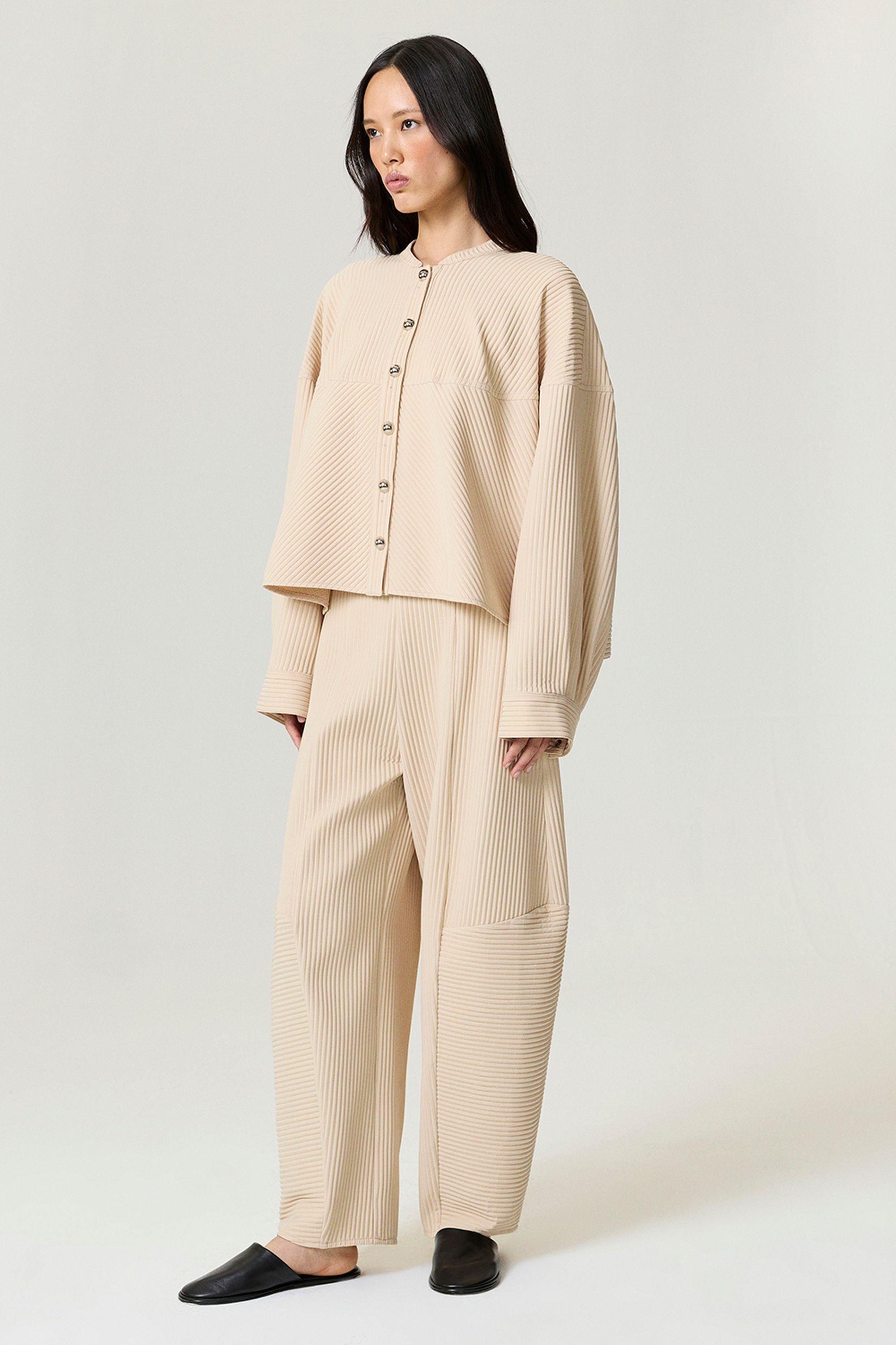 Ribbed Detailed Jacket