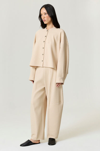 Ribbed Detailed Jacket