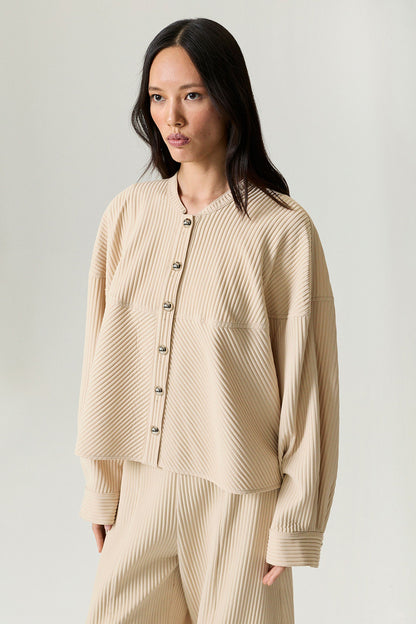 Ribbed Detailed Jacket