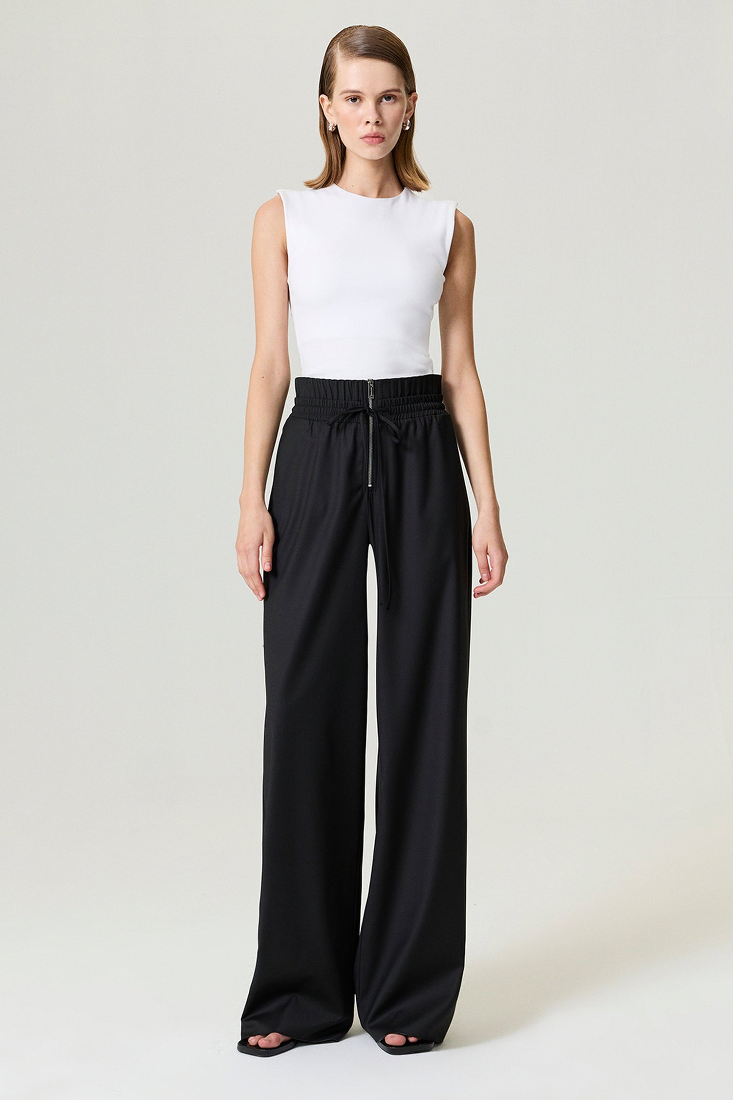 Drawstring Waist Relaxed Pants