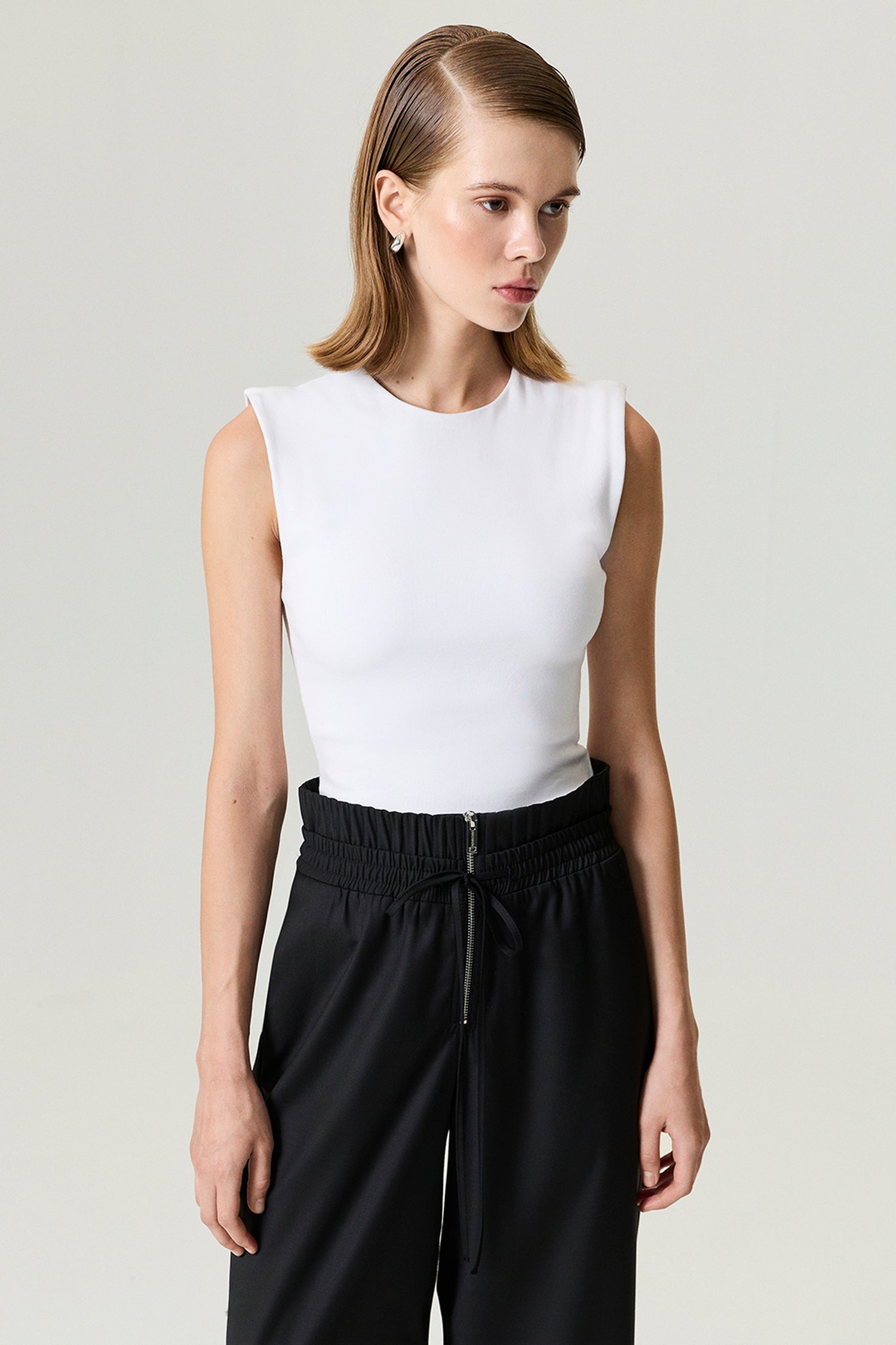 Drawstring Waist Relaxed Pants