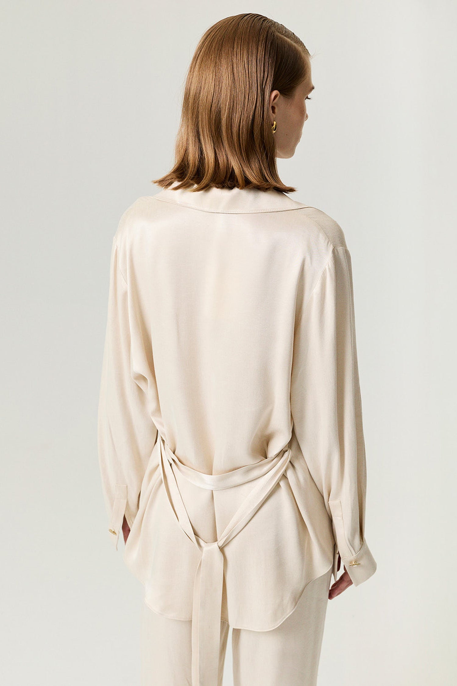 Belted Shirt with Statement Buttons