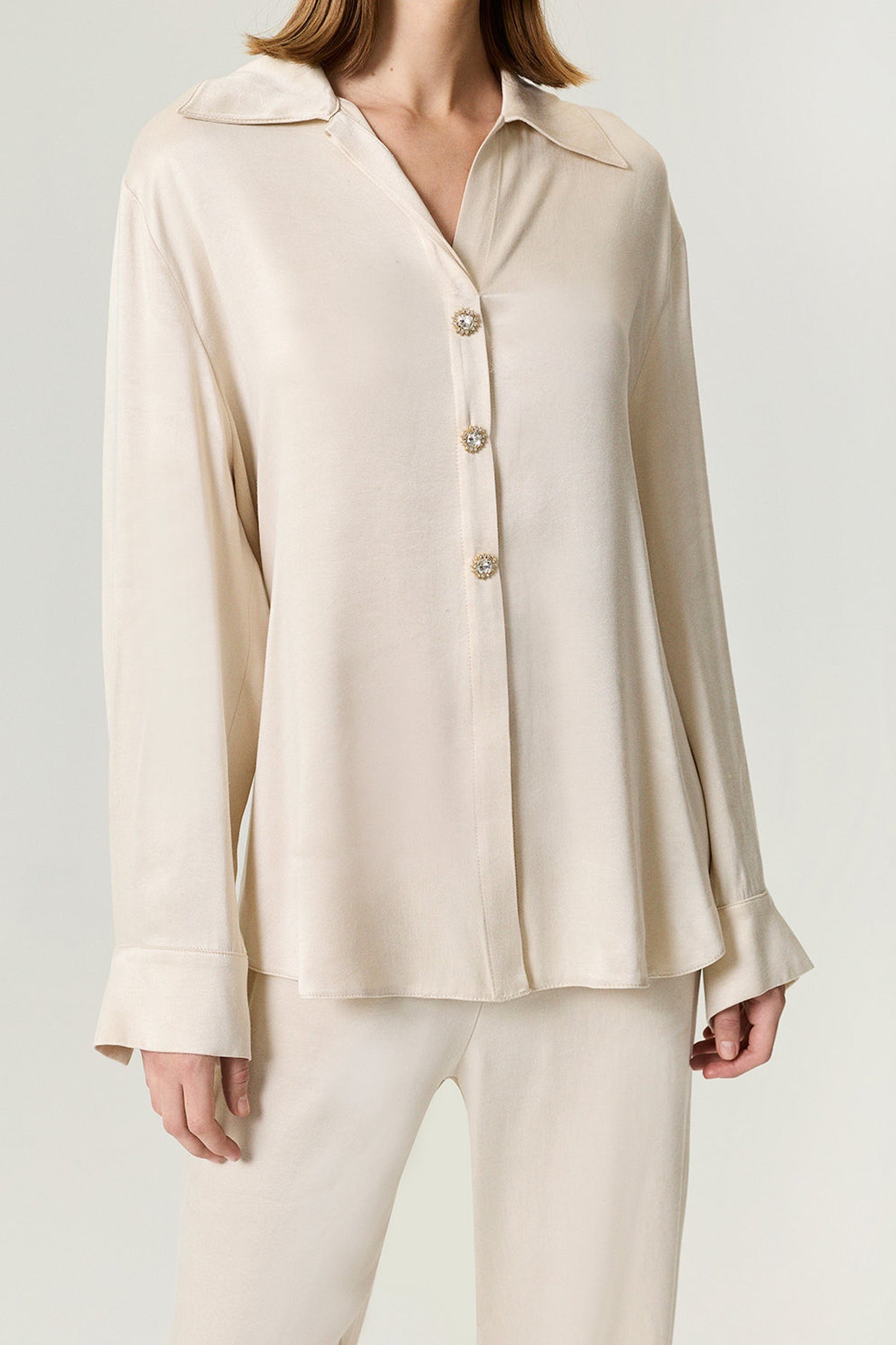 Belted Shirt with Statement Buttons